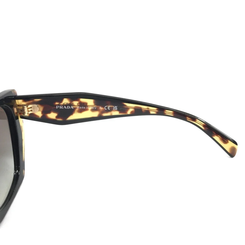 Prada Sunglasses SPR15W 389-0A7 Black Tortoise Frames with Gradient Gray Lenses